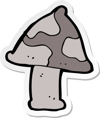 Bir insan tarafından çizilmiş bir mantar yapıştırması.