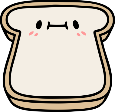 Bir insan tarafından çizilmiş bir ekmek dilimi.