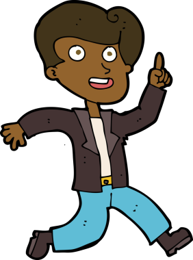 Bir insan tarafından çizilmiş harika bir fikri olan çizgi film adamı.