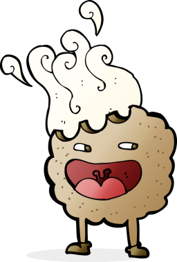 Bir insan tarafından çizilmiş kurabiye çizgi film karakteri