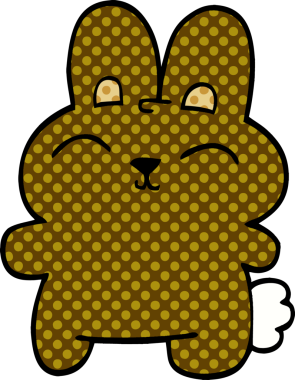 Bir insan tarafından çizilmiş mutlu karikatür tavşanı.