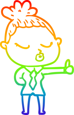 Gökkuşağı gradyan çizgi çizimi bir insan tarafından çizilmiş sakin bir kadın