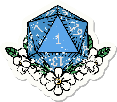 Doğal bir zarın grunge sticker 'ı bir insan tarafından çizilmiş çiçek elementleriyle yuvarlanıyor.