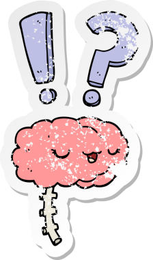 Bir insan tarafından çizilmiş garip bir karikatür çıkartması.