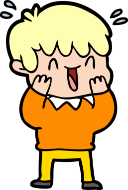 Bir insan tarafından çizilmiş gülen çocuk.