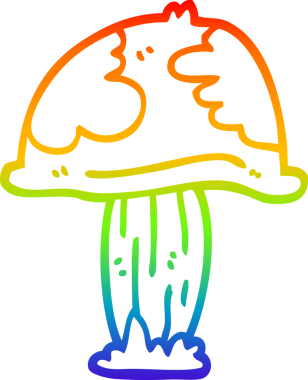 Bir insan tarafından çizilmiş zehirli bir mantar çizgi çizimi.