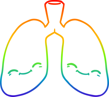 gökkuşağı gradyanı çizimi bir insan tarafından çizilmiş karikatür akciğerleri