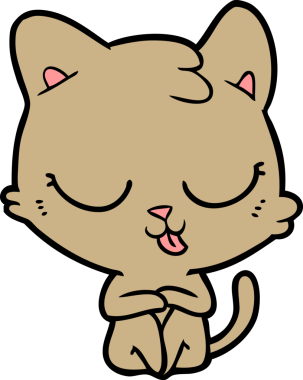 Bir insan tarafından çizilmiş çizgi film kedisi.