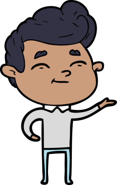 Bir insan tarafından çizilmiş mutlu çizgi film adamı.