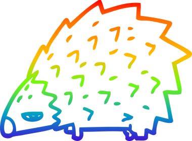 Bir insan tarafından çizilen kızgın kirpinin çizimi.