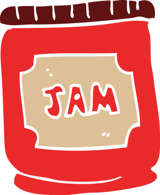 bir insan tarafından çizilmiş karikatür reçel kavanozu