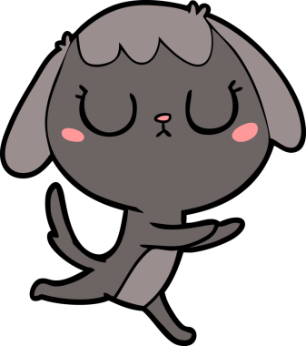 Bir insan tarafından çizilmiş şirin bir çizgi film köpeği.