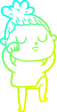 Bir insan tarafından çizilmiş soğuk bir çizgi film çizimi.