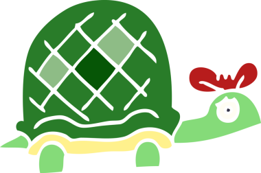 Bir insan tarafından çizilmiş komik kaplumbağa.