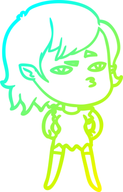 Bir insan tarafından çizilmiş bir vampir kız çizgi filmi.