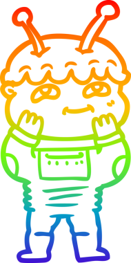 gökkuşağı gradyan çizimi şaşırmış bir uzay adamının çizimi bir insan tarafından çizilmiş