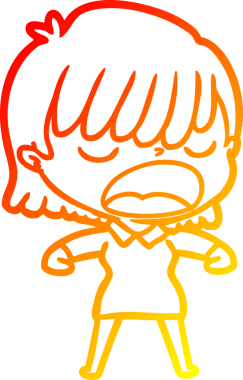 Bir insan tarafından yüksek sesle çizilmiş bir çizgi film kadını çizimi.