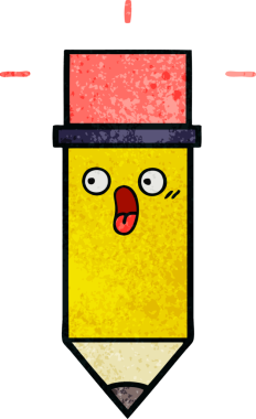 Bir insan tarafından çizilmiş bir kalemin retro grunge doku karikatürü