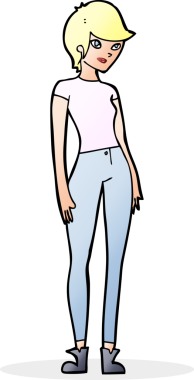 bir insan tarafından çizilmiş modern, çekici bir kadın.