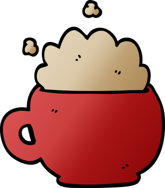 Bir insan tarafından çizilmiş köpüklü latte.