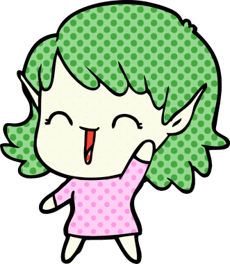 Bir insan tarafından çizilmiş bir elf kızı.