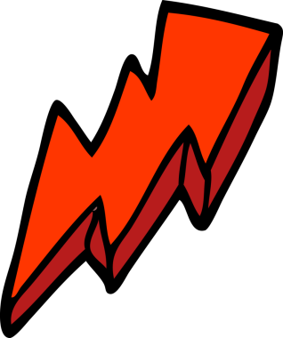 Bir insan tarafından çizilmiş karalama yıldırım sembolü.