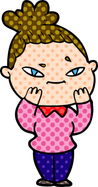 Bir insan tarafından çizilmiş karikatür kadın.