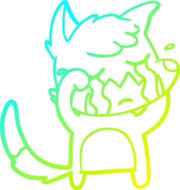 Bir insan tarafından çizilmiş ağlayan tilki çizgi filmi.