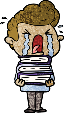 Bir insan tarafından çizilmiş ağlayan bir karikatür.