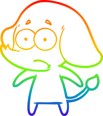 gökkuşağı gradyan çizgi çizimi bir insan tarafından çizilmiş belirsiz bir fil