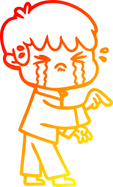 Bir insan tarafından çizilmiş ağlayan bir çocuk çizgi filmi.