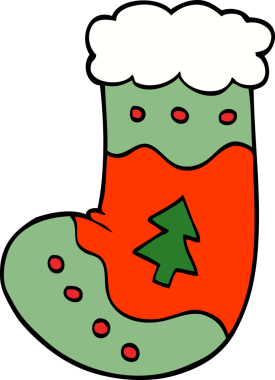 Bir insan tarafından çizilmiş karalama Noel çorabı.