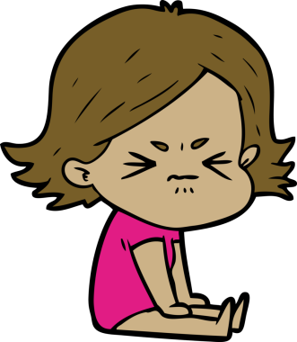 Bir insan tarafından çizilmiş kızgın bir kız.