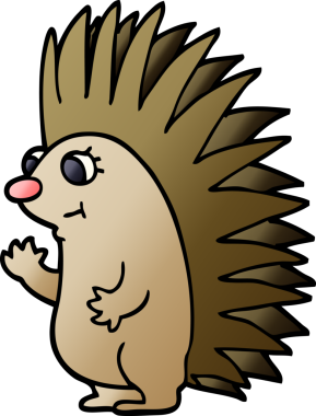 Bir insan tarafından çizilmiş çivili kirpi.