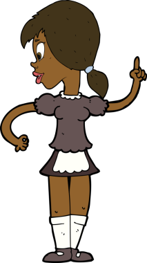 Bir insan tarafından çizilmiş çizgi film garsonu siparişi.