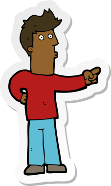 Bir insan tarafından çizilmiş garip bir adamın çıkartması.