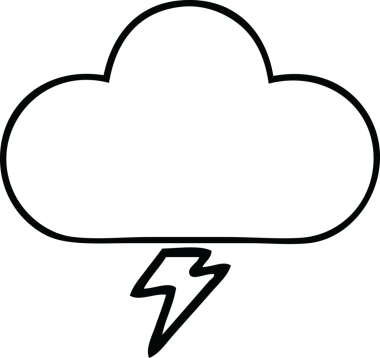 Bir insan tarafından çizilmiş bir gök gürültüsü bulutunun çizgi çizimi