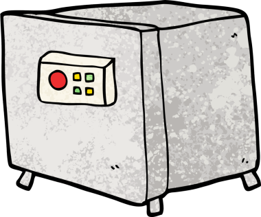 Bir insan tarafından çizilmiş bir kasa.