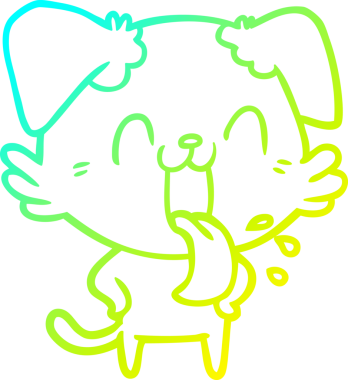 Bir insan tarafından çizilmiş soluyan bir köpeğin soğuk eğimli çizgisi.