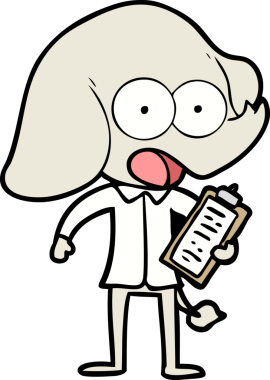 Bir insan tarafından çizilmiş şirin bir fil.