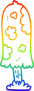 gökkuşağı gradyan çizgi çizimi bir insan tarafından çizilmiş mantar karikatürü