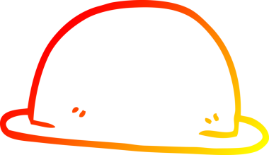 Bir insan tarafından çizilmiş çizgi film şapkasının sıcak çizgi çizimi