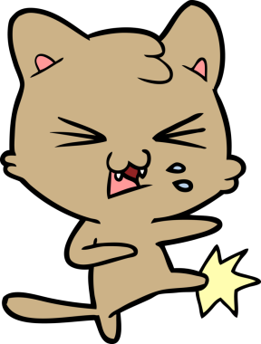 Bir insan tarafından çizilmiş kedi tıslaması.