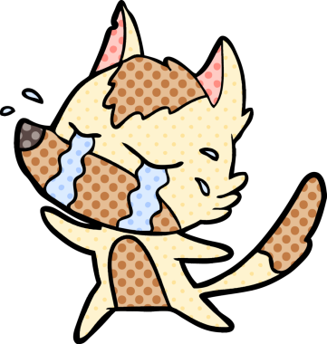 Bir insan tarafından çizilmiş ağlayan kurt çizgi filmi.