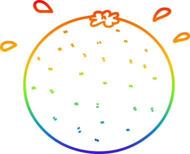 Gökkuşağı gradyan çizgi çizimi bir insan tarafından çizilmiş turuncu çizgi