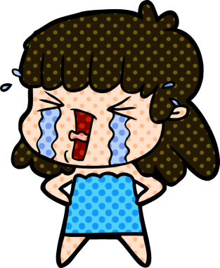 Bir insan tarafından çizilmiş karikatür kadın.