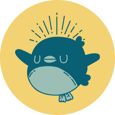 Bir insan tarafından çizilmiş kanat çırpan bir dövme ikonu