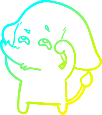 Bir insanın çizdiği karikatür fili çizimi.