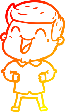 Bir insan tarafından çizilmiş gülen çizgi film karakterinin sıcak çizgi çizimi