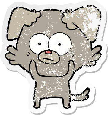 Bir insan tarafından çizilmiş sinirli bir köpek karikatürü.